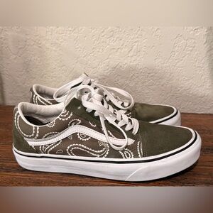 Vans Mens Old Skool Peace Paisley Green size 9.0
